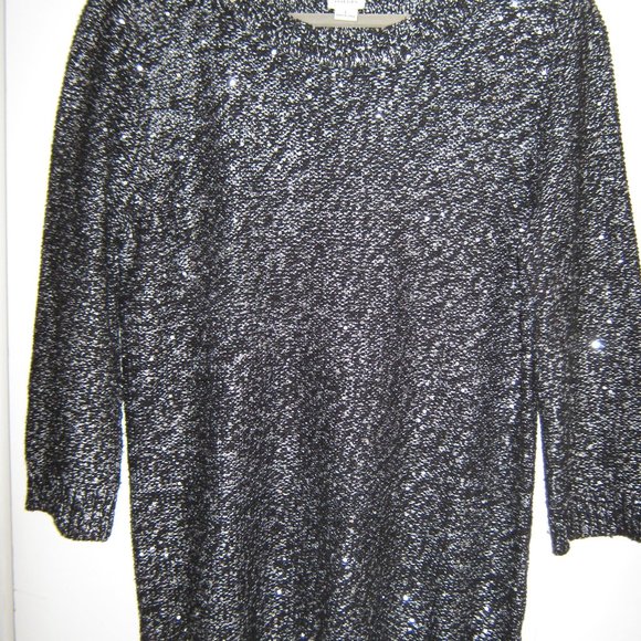 Anne Klein Black and Silver Sweater - Picture 1 of 3